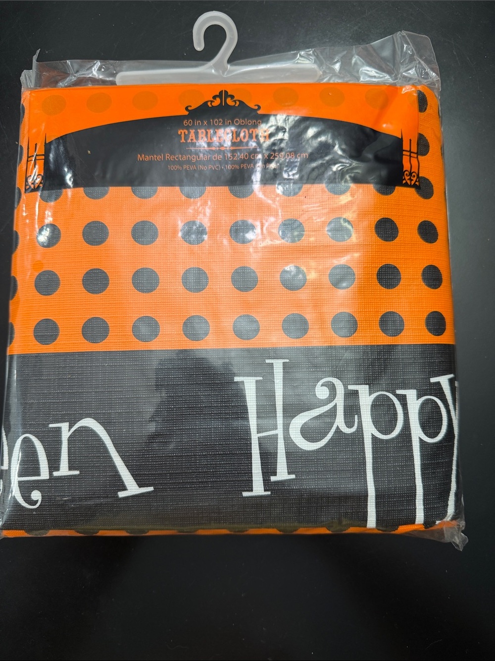 Halloween Polka Dot Tablecloth - Orange & Black